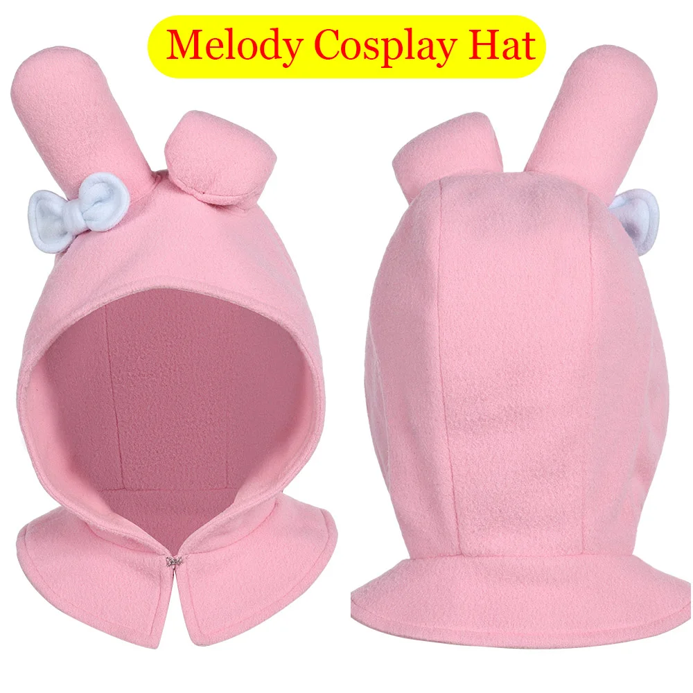 Kids Children Melody Cosplay Pink Hat Cap Girls Headwear Outfits Fantasia Halloween Carnival Party Costume Accessories Gifts