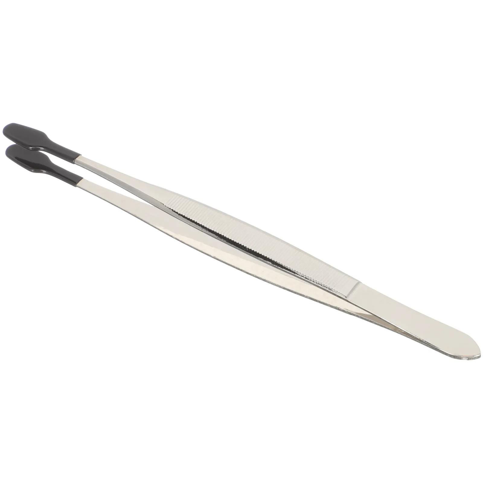Long Rubber Coated Tweezers Flat Tip Tweezers for Stamps Beads Jewelry DIY Projects Hobby Crafting Supplies - view 3