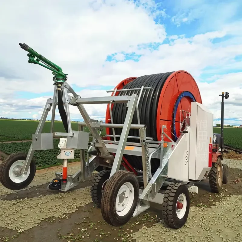 Portable Automatic Hose Reel Sprinkler Irrigation System with Wide Spray Rain for Turf Lawn and Crop Field Watering