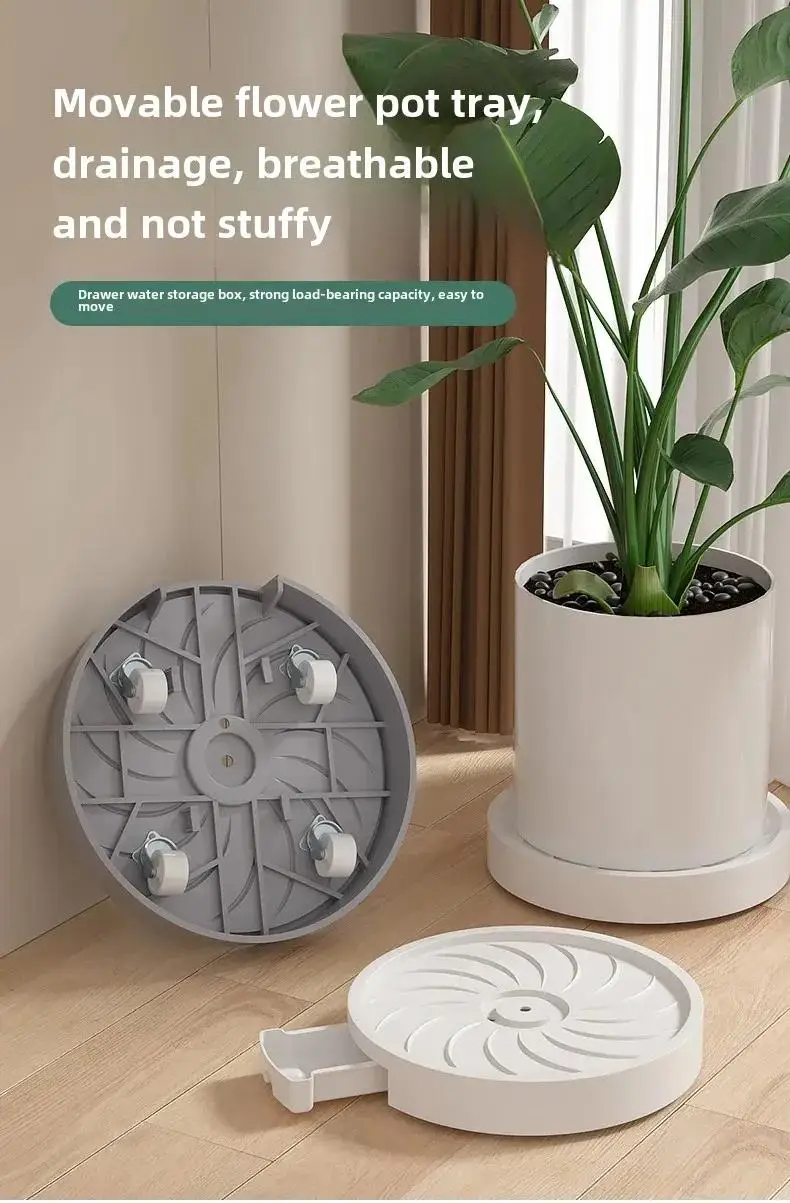 Universal Rad Blumentopf Basis Stille Unsichtbare Balkon Outdoor Garten Blumentopf Mobile Tablett Kunststoff Verdickt Gärten Liefert – Detail 1