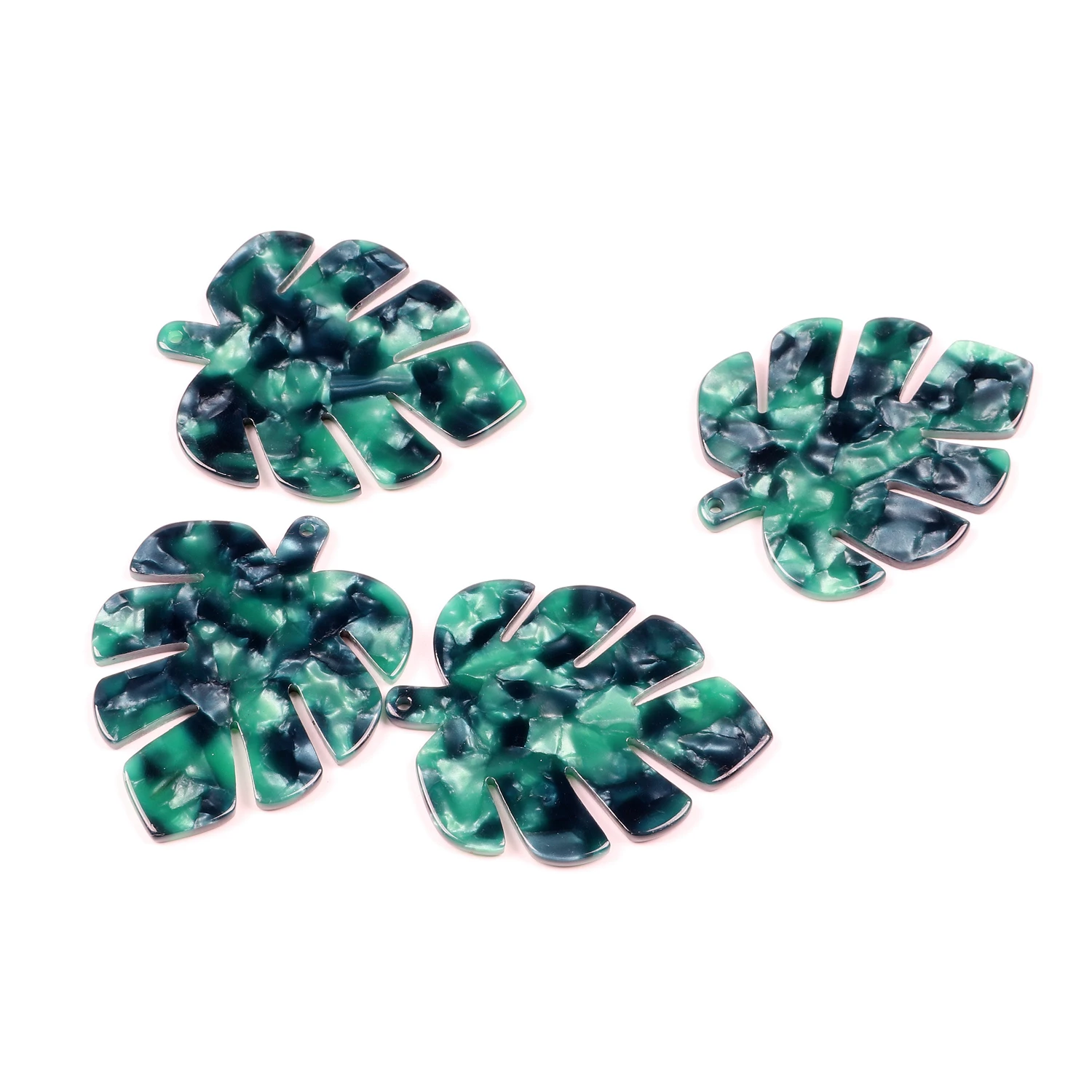 Acetat-Acryl-Anhänger, Schildpatt-Charms, große Monstera-Blatt-Form, Boho-Schmuck, Ohrringteile, Ohrring-Zubehör – Detail 14