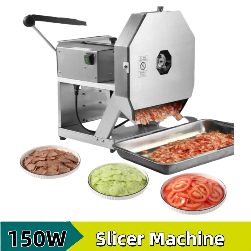 New Stainless Steel Cured Meat And Vegetable Slicer Hand-Operated And Electric Integrated Potato And Tomato Slicing Machine