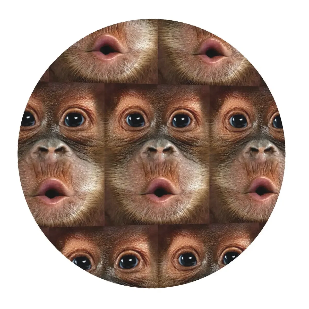 Big Face Baby Orangutan Monkey Round Mouse Pad Computer Keyboard Mouse Mat Gaming PC Desk Mat Office Table Mats