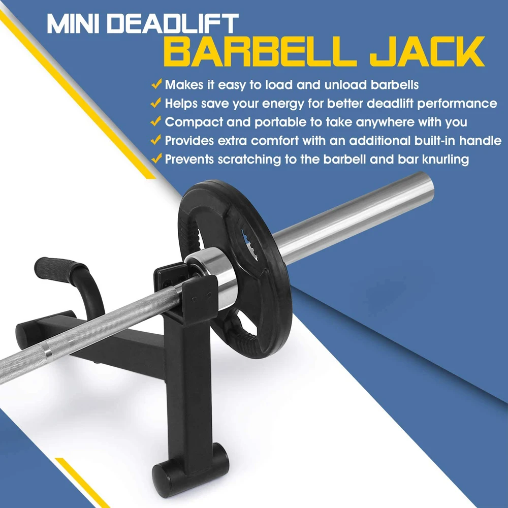 Mini Deadlift Barbell Jack with Non-Slip Rubber Handle – Suitable for Loading, Unloading and Changing Weight Plates