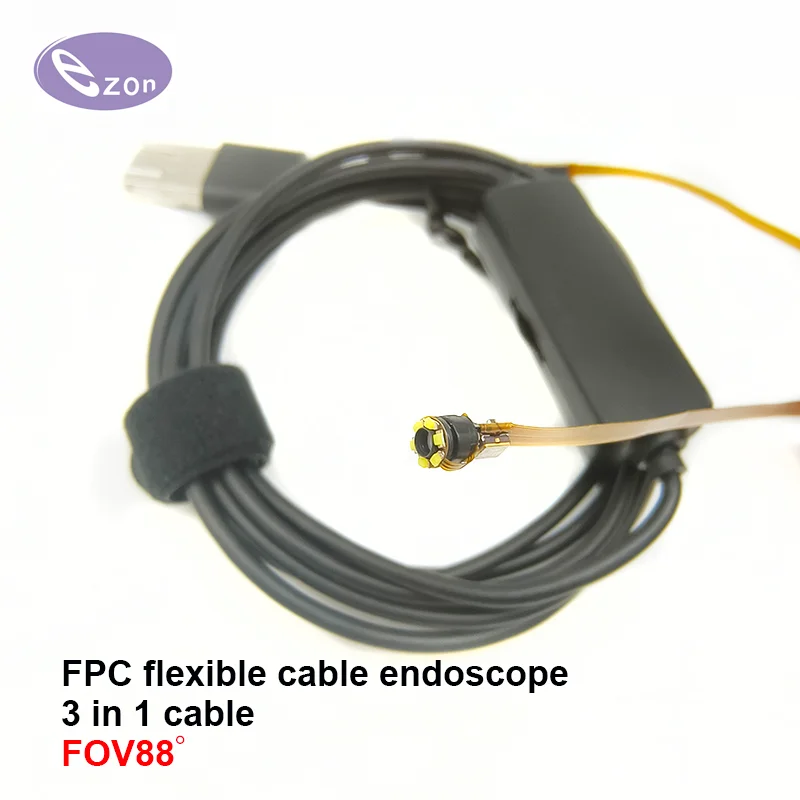 

1MP FPC flexible cable endoscope 3-in-1 cable FOV88゜ USB industrial endoscope camera EZ-EN35L-S