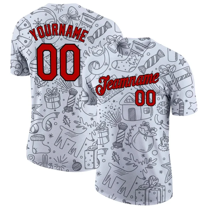 

3D Print Customized Name Christmas T-Shirt Fashion Creative Personality Short Sleeve Top Outdoor Casual Sport Round Neck Clothes