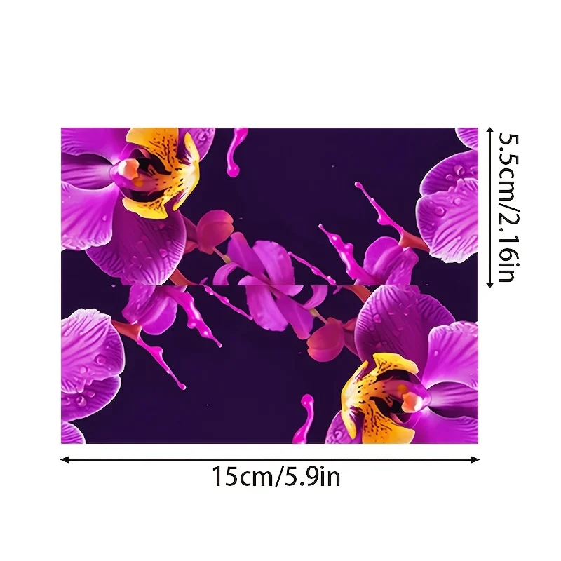 1Pair 2D Flat Purple Orchid Crank Arm Vinyl Sticker, Waterproof Decal for Bike Crankset Decor, Holiday Gift