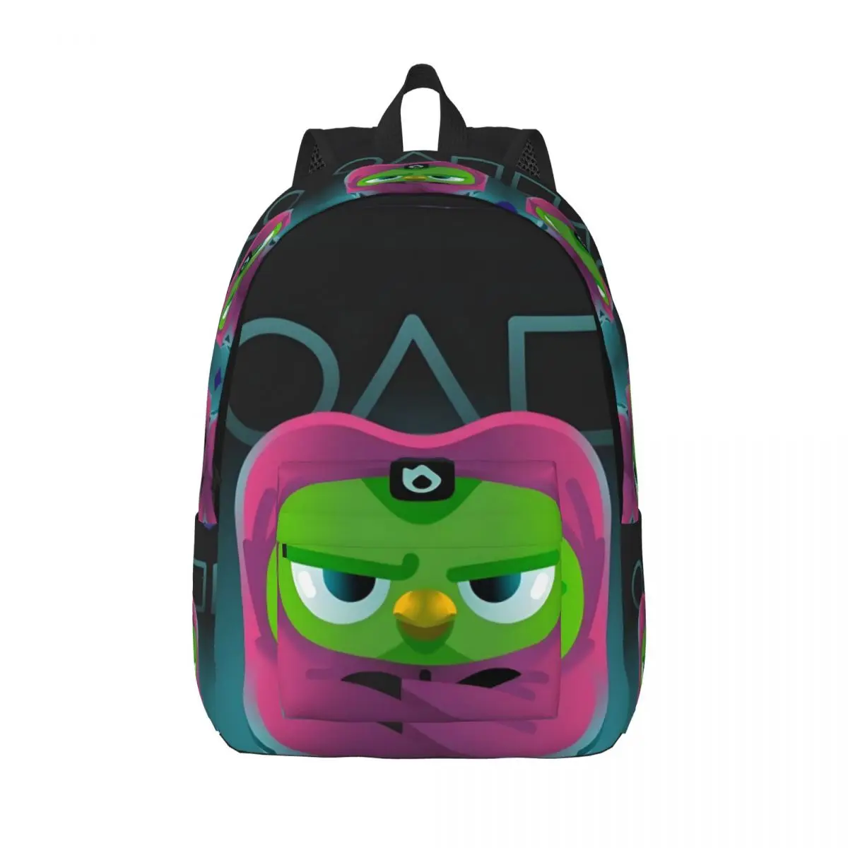 

Холщовый рюкзак Duolingo OwI Duo с 3D принтом на заказ, школьные дорожные сумки с героями мультфильмов, сумка для книг, подходит для 15-дюймового ноутбука