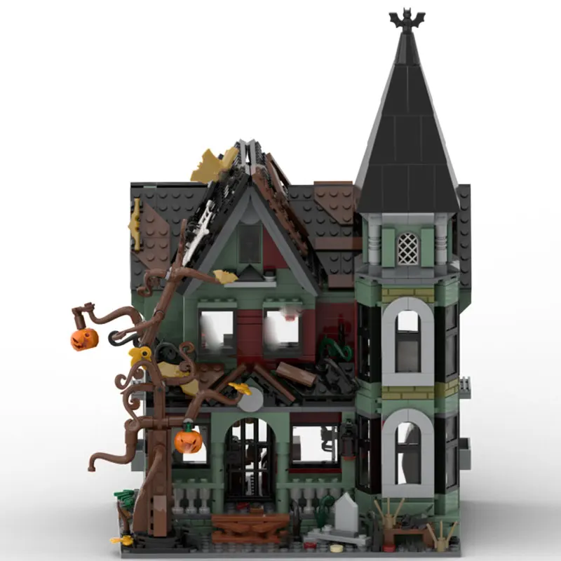 Spot small particle MOC medieval castle haunted house creative DIY gift toys puzzle ornaments