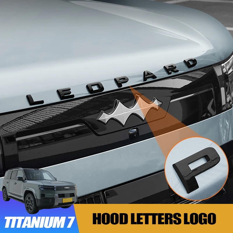 Hood Letters Logo for BYD Leopard 7 Titanium 7 Black Warrior Custom Letter Logo Decal Smoked Exterior Decoration Accessory