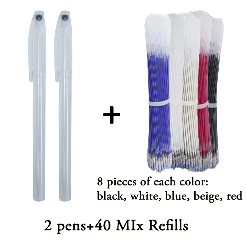 42/40pcs Heat Erasable Pens Refill 5 Colors Marking Replaceable Fabric For Quilting Sewing, Dressmaking, Fabrics, Tailors Sewing