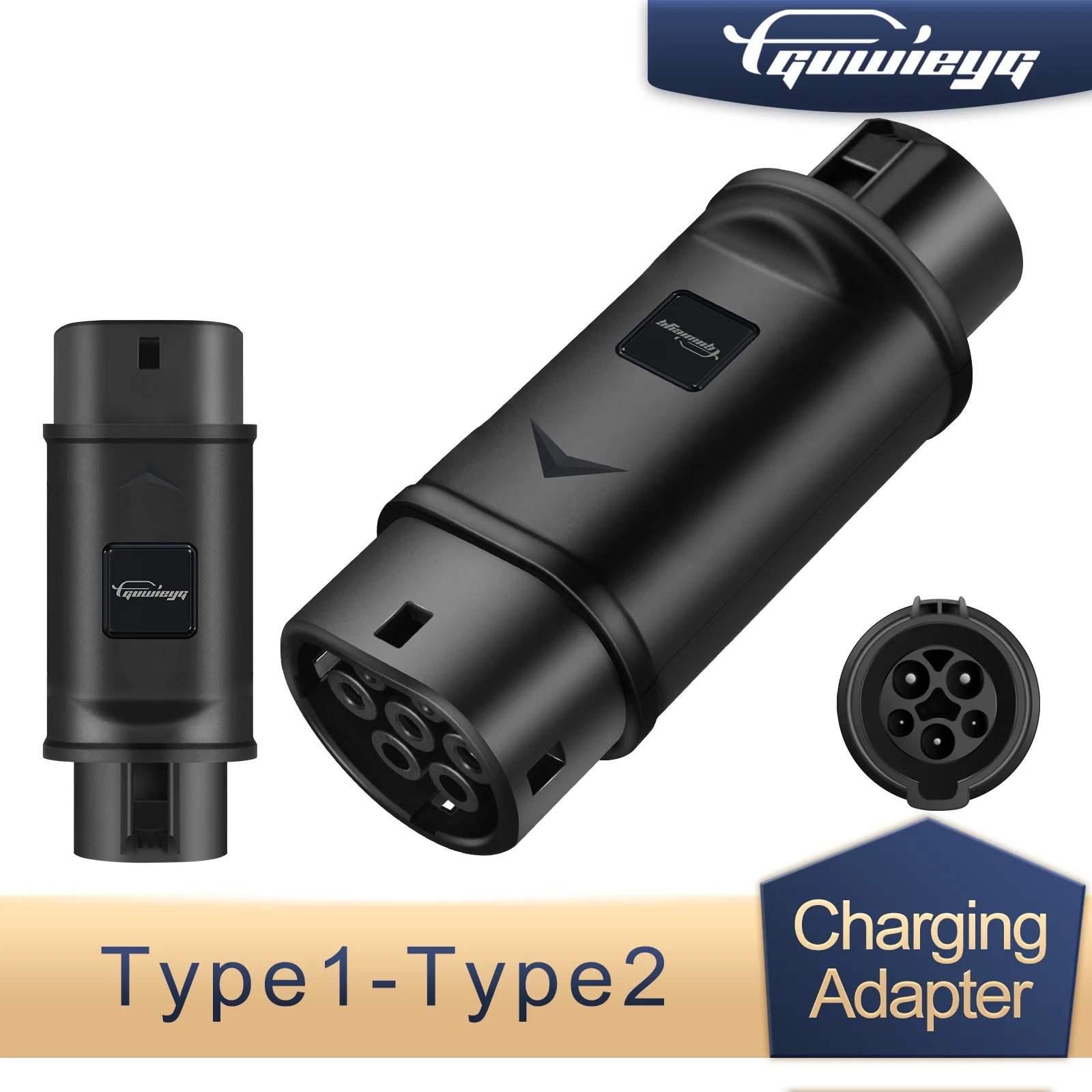 GUWIEYG Type1 to Type2 EV Charger Adapter 32A EV Charger Connector SAE J1772 Socket Type 1 To Type 2 Adapter