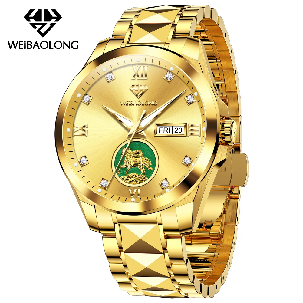 WEIBAOLONG 3816 Luxury Mens Watch Automatic Mechanical Watch 50M Waterproof Tungsten Steel Watch for Man Real Gold Diamond Reloj