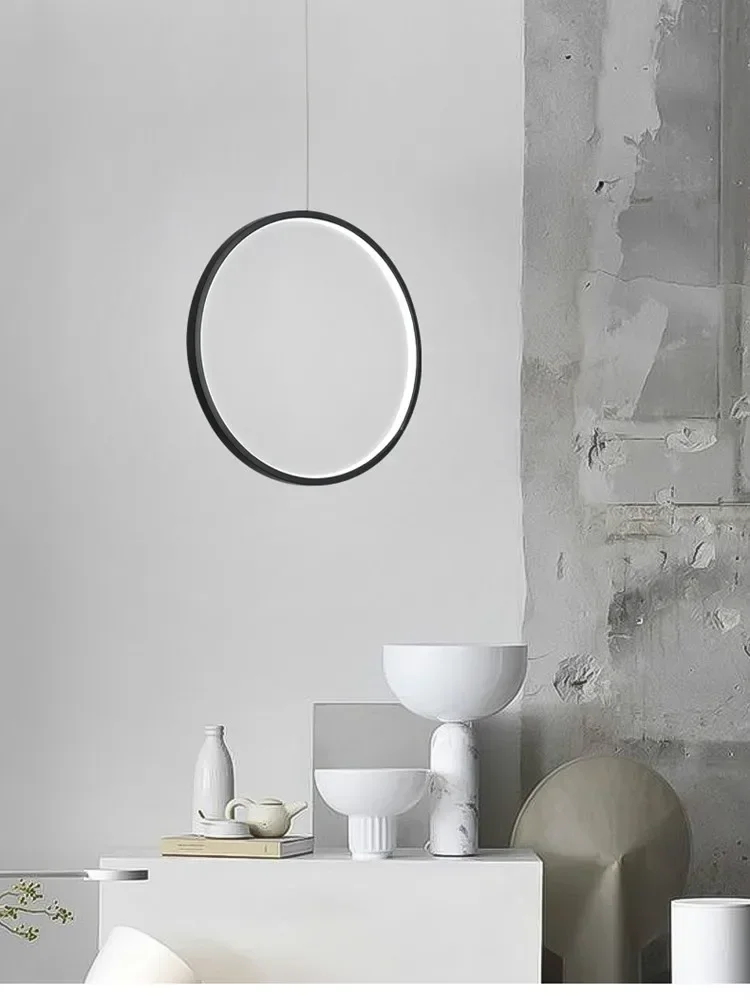 Plafonnier LED Circulaire au Design Nordique Moderne, Luminaire Décoratif d'Nik, Idéal pour un Salon, un Restaurant ou une Table de oral et