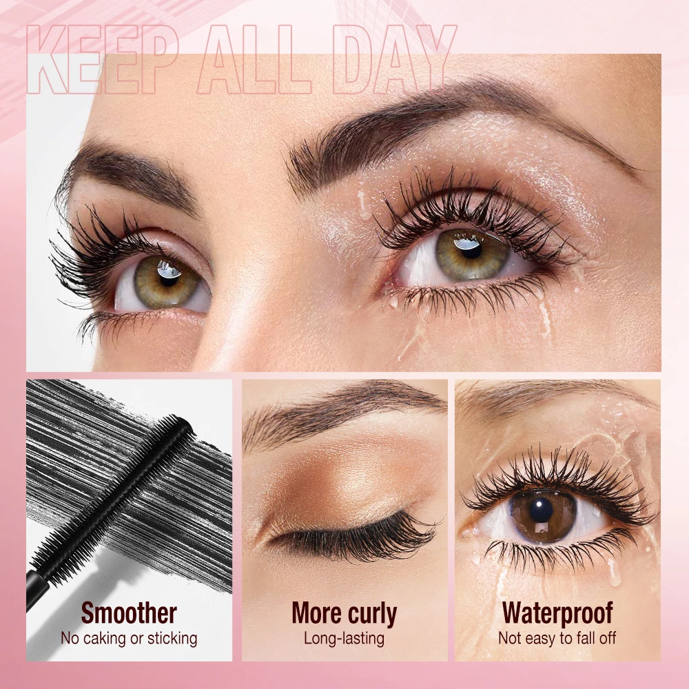 O.TWO.O 3D Mascara Waterproof Silk Fiber Curling Volume Lashes Thick Lengthening Eyelash Extension High Quality Makeup Sample