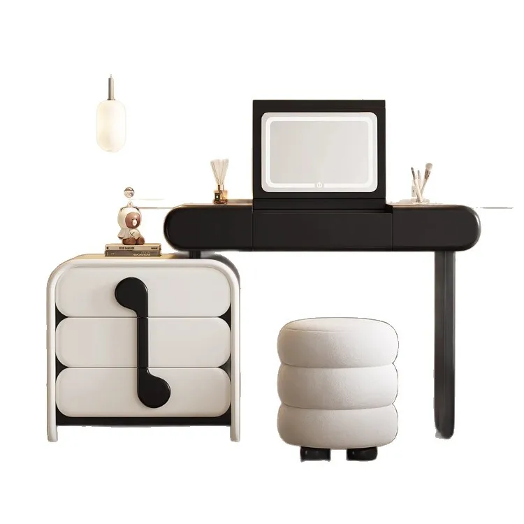 

Dresser, chest, integrated small apartment, master bedroom, Italian simple light luxury flip-top makeup table