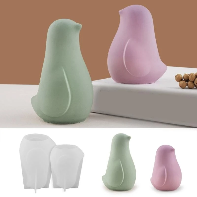 الإبداعية الطيور تمثال قالب من السيليكون الراتنج الاسمنت الجص شمعة صنع القالب #5