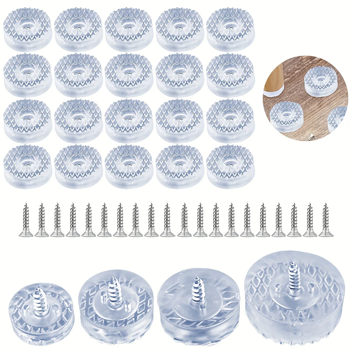 20 قطعة منصات الساق الأثاث سيليكون الارتفاع رفع منصات عدم الانزلاق أريكة البراز الجدول الساق منصات المطاط الشفاف منصات لينة مع الأظافر #1