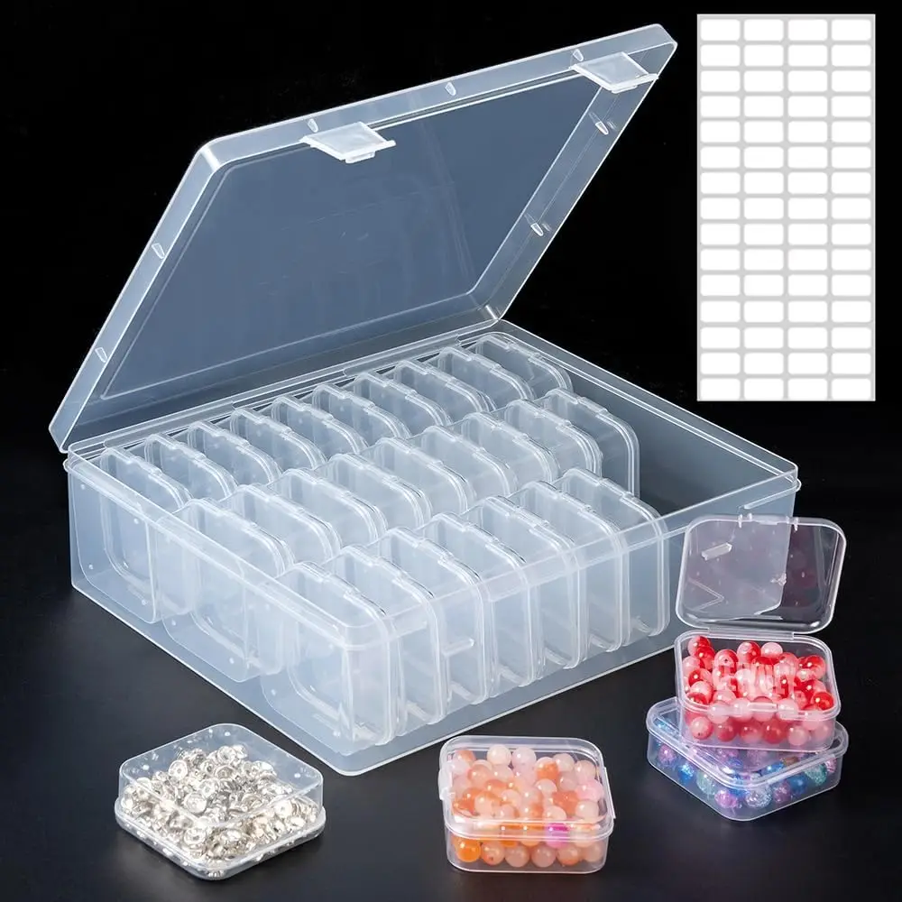 

31 PCS Bead Organizer Box, Small Clear Plastic Storage Cases, Rectangle Containers for Bracelet Making, DIY Jewelry, Nail Art, Small Items