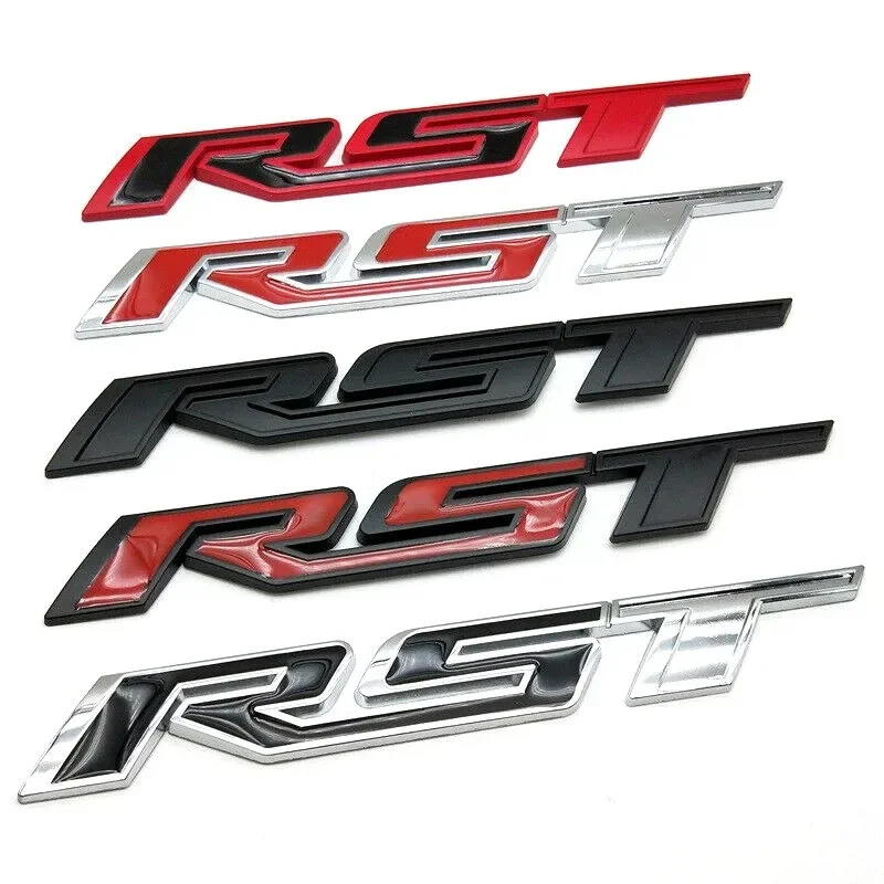 3D Metal RST Logo Rear Trunk Front Grille Emblem Badge Car Decals For Chevrolet Suburban Silverado Tahoe RST Sticker Accessories