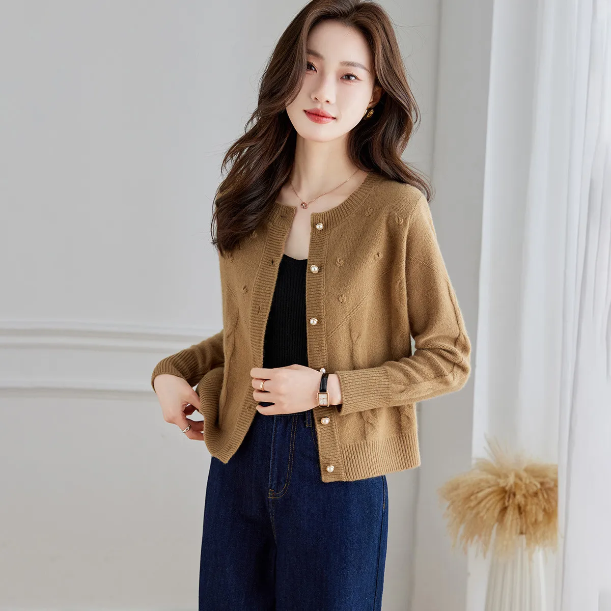 Macio aconchegante malha aberta cardigan primavera outono outerwear torção flor lã tomada bens longo sve redondo ne ort sle