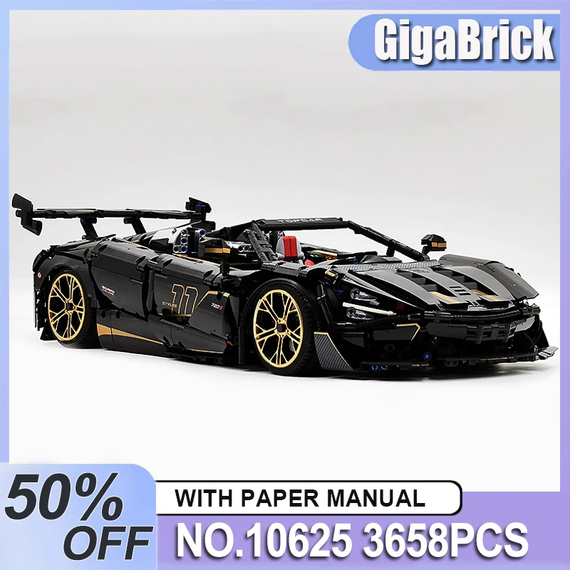 

GULY 10625 Технический конструктор MOC: Уникальная модель роскошного суперкара, строительные блоки, кирпичики, игрушки-головоломки DIY, рождественские подарки, игрушки для детей