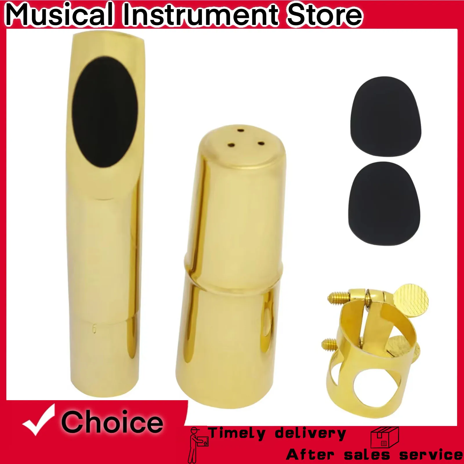 

IRIN Tenor Soprano Saxophone Mouthpiece Head Set Metal Gold Glossy Head + Cap + Clip Special Accessory And Parts For Saxophone