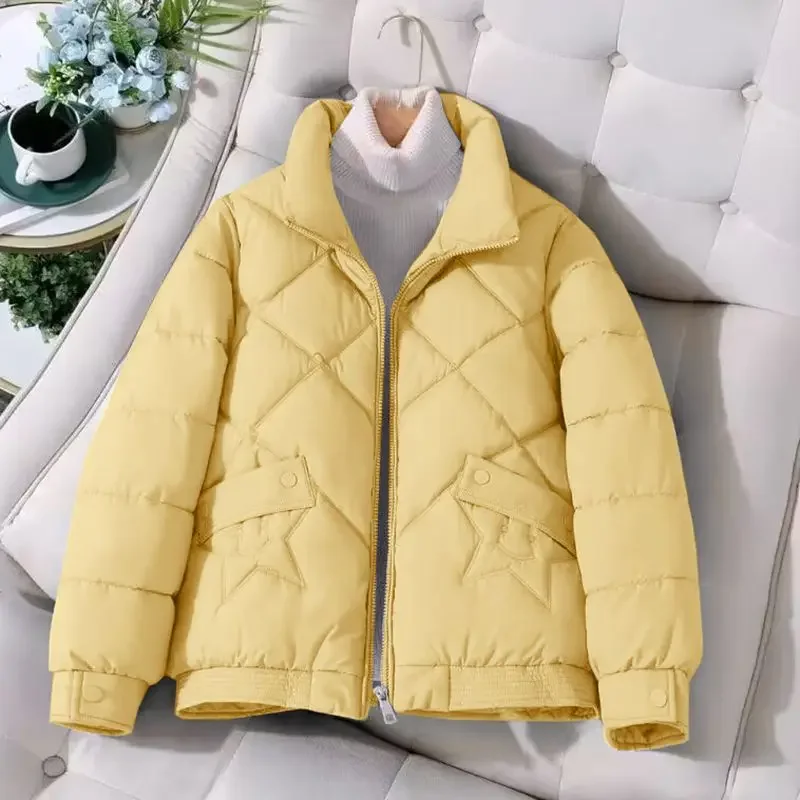 Winter Women's Clothing Warm Parkas Quilted Jacket Long Sleeve Zipper Quilted Jacket Thick Snowsuit Loose Windproof Outerwear