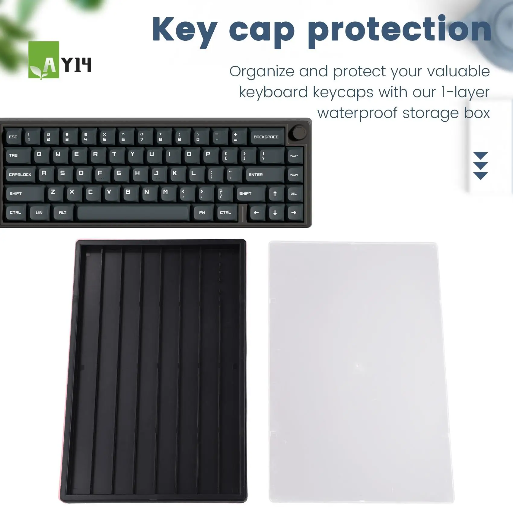 

AY14 -Waterproof Keycap Storage Box With Lid -For Keyboard Keycaps Display And Collection