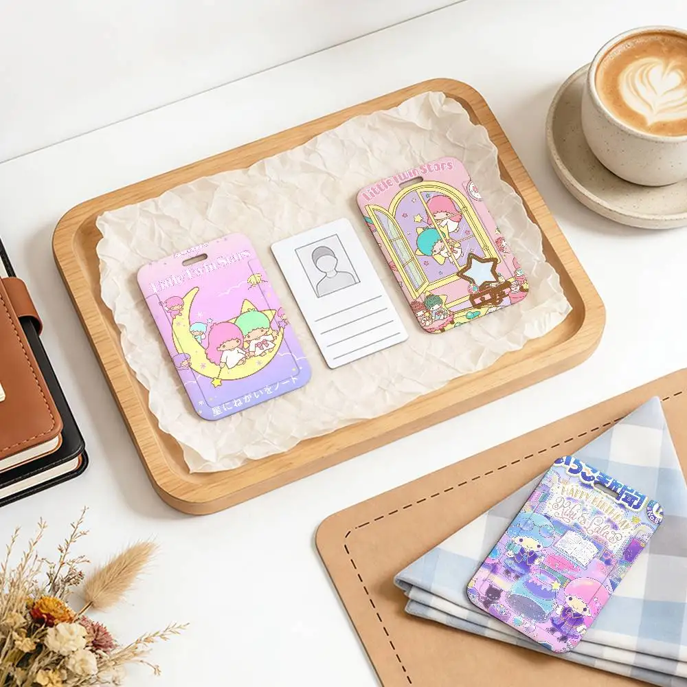 

Little Cute T-Twin stars Card Cover Neck Strap Pass Employee's Work Lanyard Working Permiit Case
