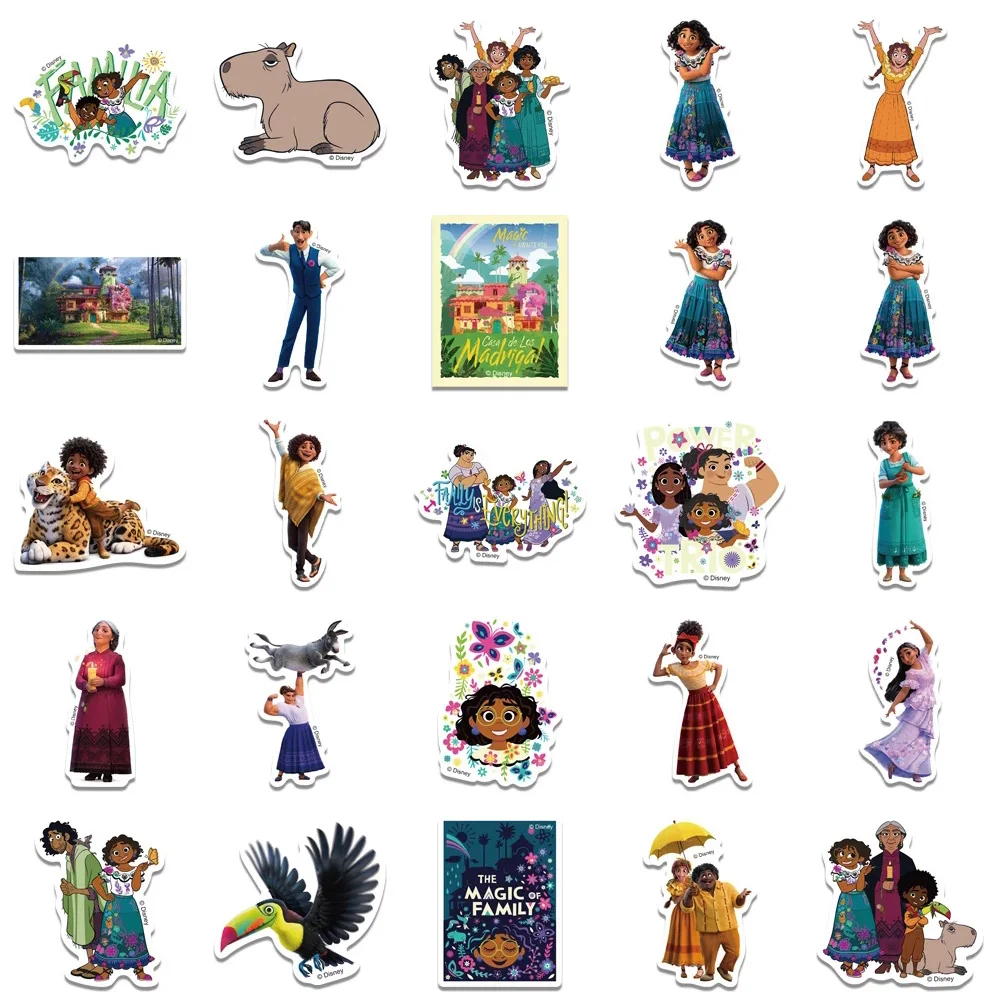 10/30/50pcs Disney Movie Encanto Cartoon Stickers Cute Mirabel Alma Anime Sticker DIY Phone Guitar Suitcase Decals for Kids Toy