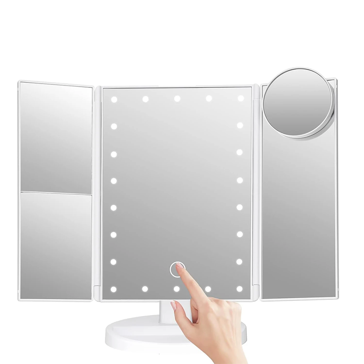 세련된 접이식 LED 확대 화장 거울, 데스크탑 정리 거울, 발렌타인 데이, 생일을 위한 멋진 선물