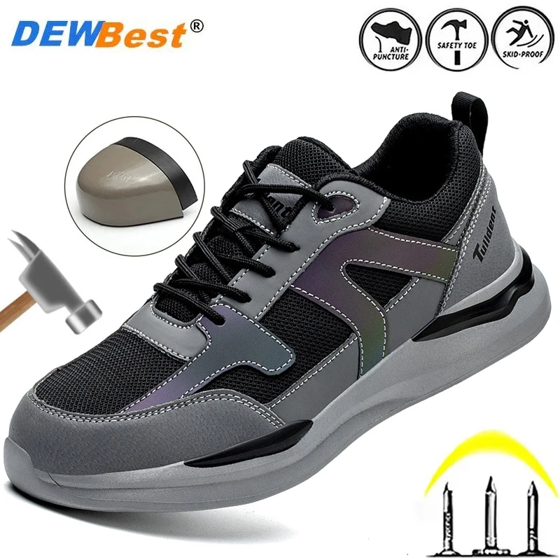 New Shu wear-resistant gas anti-smash anti-puncture steel head safety shoes men's wholesale shoes work site work shoes