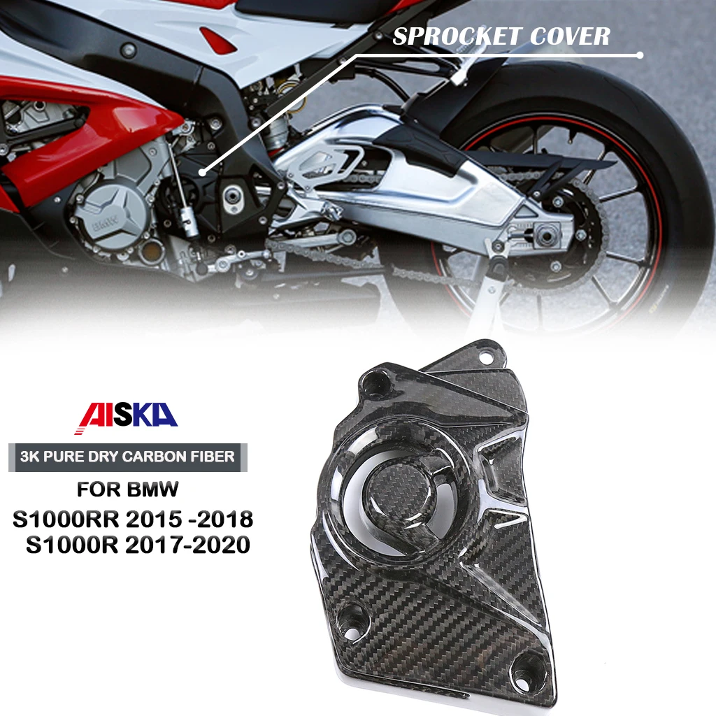 Motorcycle Body Fairing Kits Front Sprocket Cover Protective Cover 3K Pure Dry Carbon Fiber For BMW S1000RR 2015 2016 2017 2018