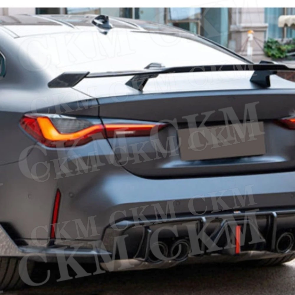 CKMUUER für BMW G80 M3 G82 G83 M4 2020-2024 Trockener Carbon Hecklippen-Spoiler Diffusor Heckschürzen-Erweiterung Auto