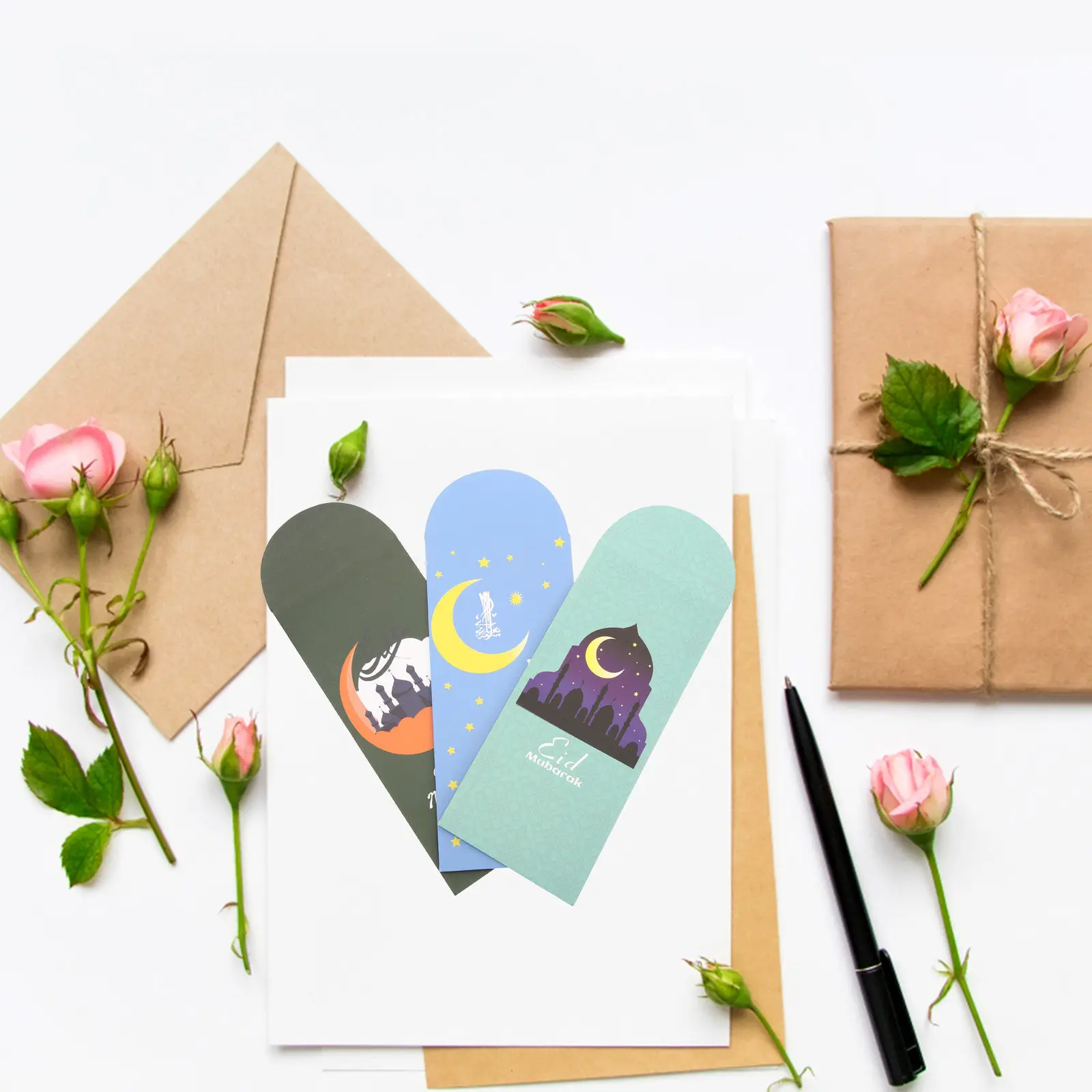 

18 шт. Премиальные бумажные конверты для Ид аль-Фитр, для поздравлений с Ид Мубарак, денежных подарков, приглашений, декоративные держатели для открыток