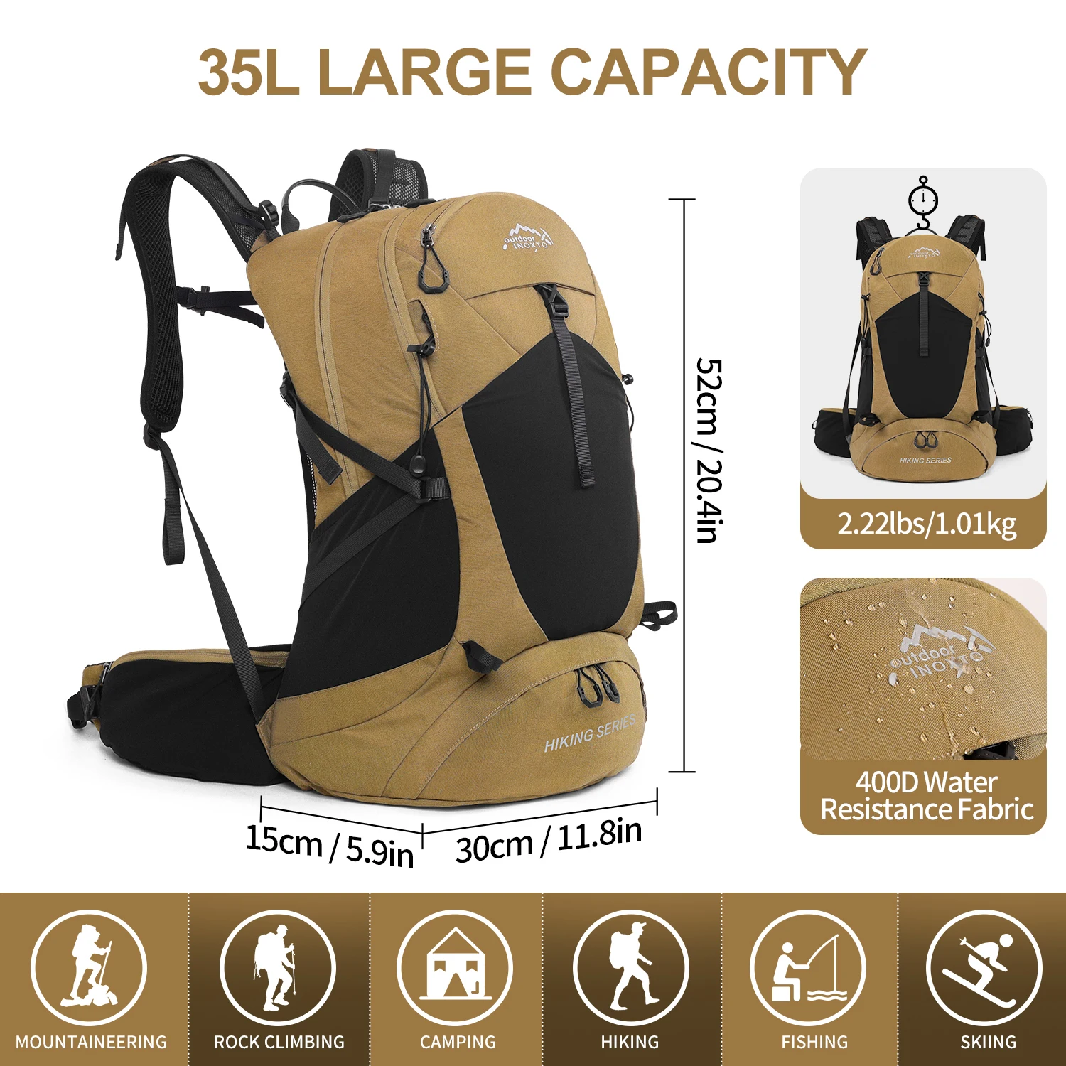 登山用バックパック 35 リットル メンズ&レディース アウ - Cycling Commuter Backpack のレビューと価格