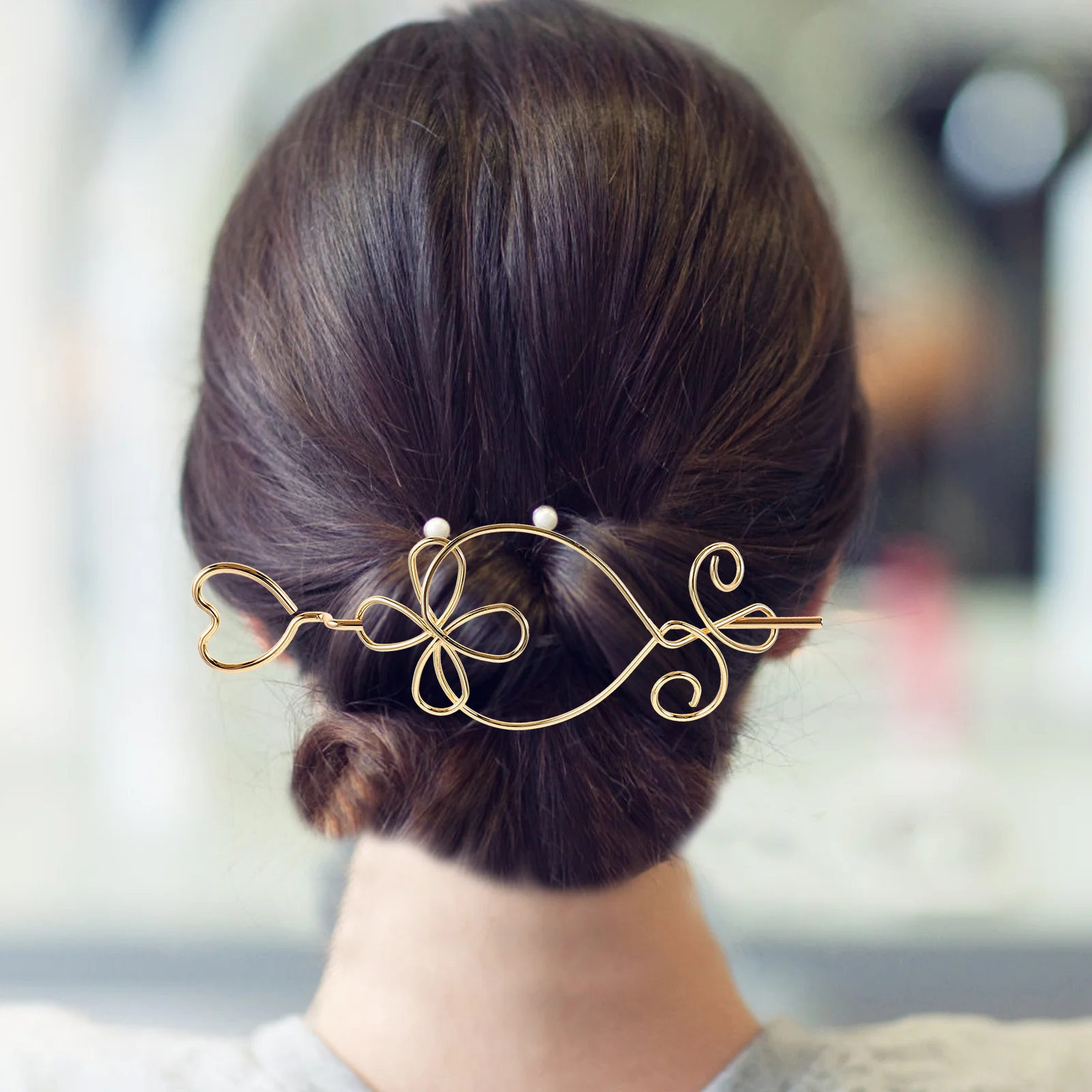 

Alloy Hairpin Unique Minimalist Design Chinese Style Long Pin Vintage Accessories Versatile Elegant Traditional Charm