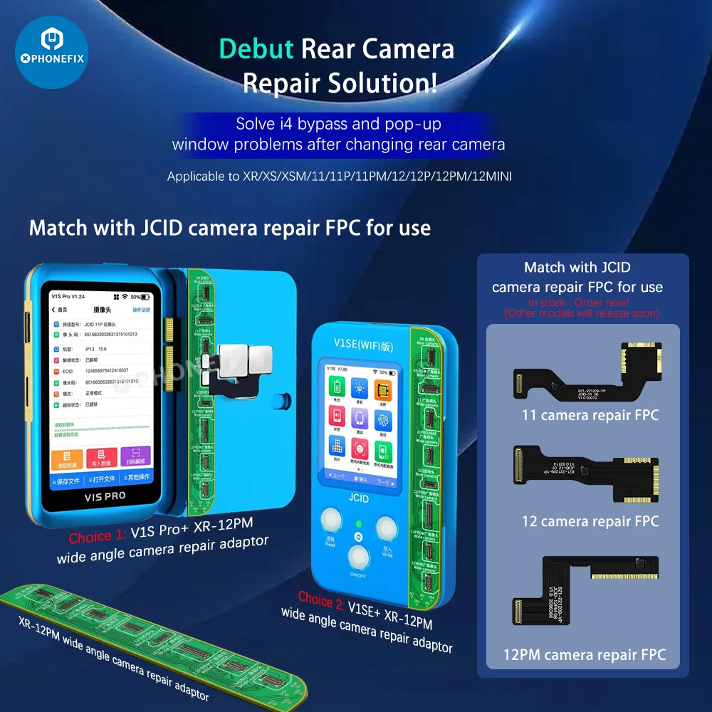 JC Soldering Type Rear Camera Flex Cable for iPhone 11 12 13 14 15 ProMax Solve the problem of mismatched lens codes and pop-ups