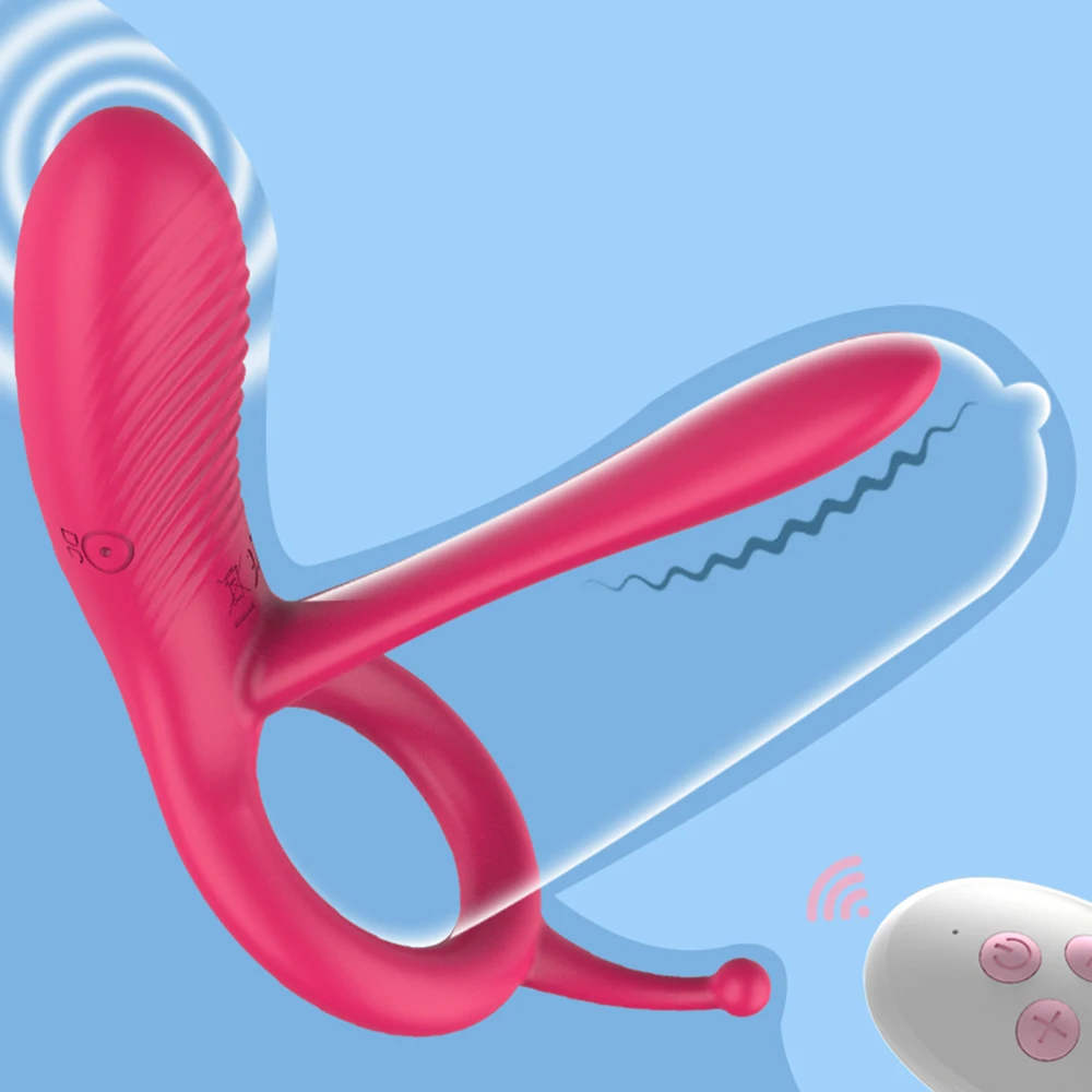  Long Tongue Vibrating Cock Ring for Men Penis Massager 10 Frequency G Point Clitoral Anal Stimulation Erotic Sex Toy for Adult view 6