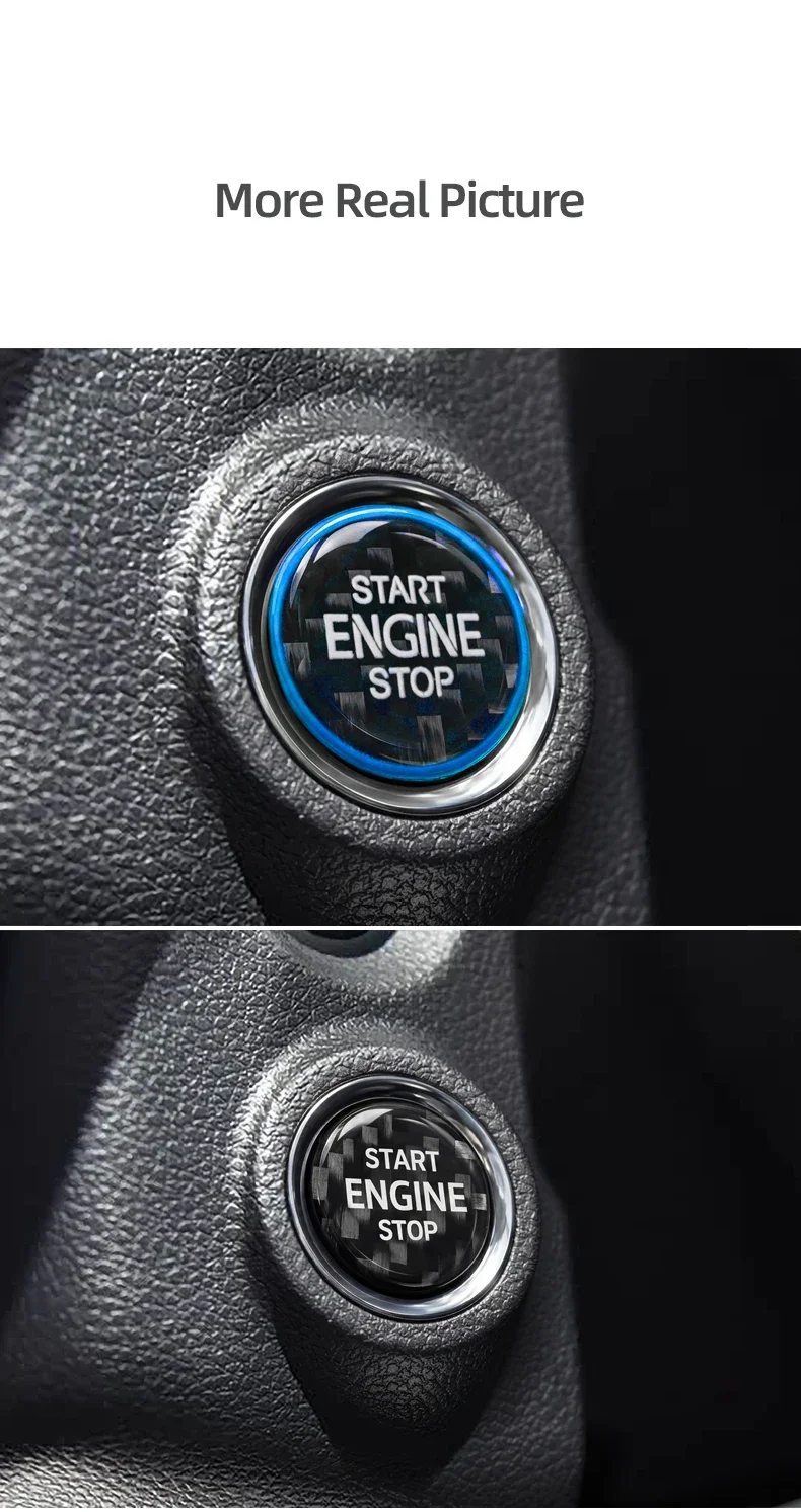 Kohlefaser für Skoda Karoq Kodiaq Superb Octavia Scala Motor Start-Stopp-Knopf Zierleiste Aufkleber Tuning Auto Innenraum Zubehör – Detail 6