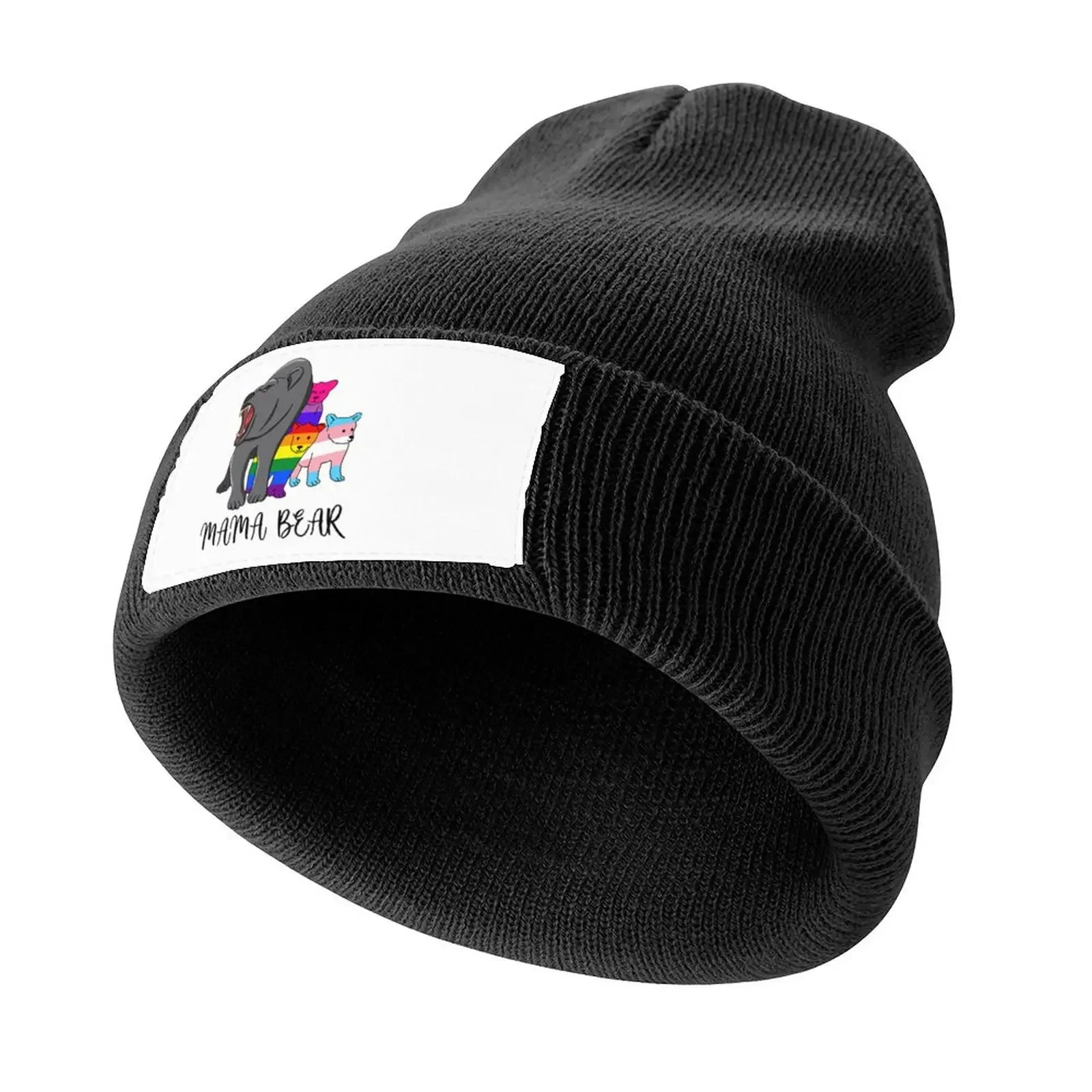 

Mama Bear Bisexual Transgender LGBTQ Pride Flags Knitted Cap Sunhat Custom Cap Fishing cap Mountaineering Female Men's