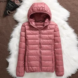 2023 Female Autumn Winter Warm Ladies and Light Women Down Coat Spring Jackets Ultralight Hooded Down Jacket