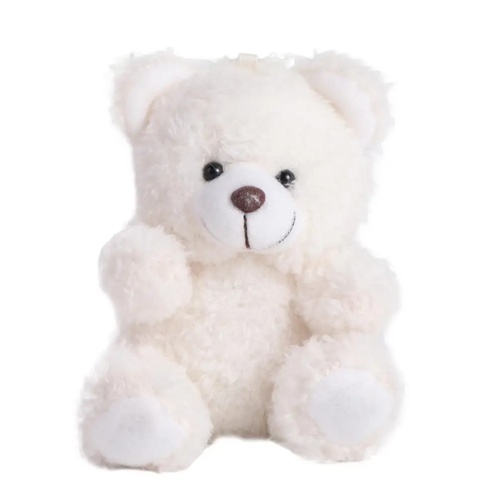Stuffed Animals Little Bear keychain Animal Bear Curly Sitting Couple 10Cm Bear Bag Pendant Boys and Girls