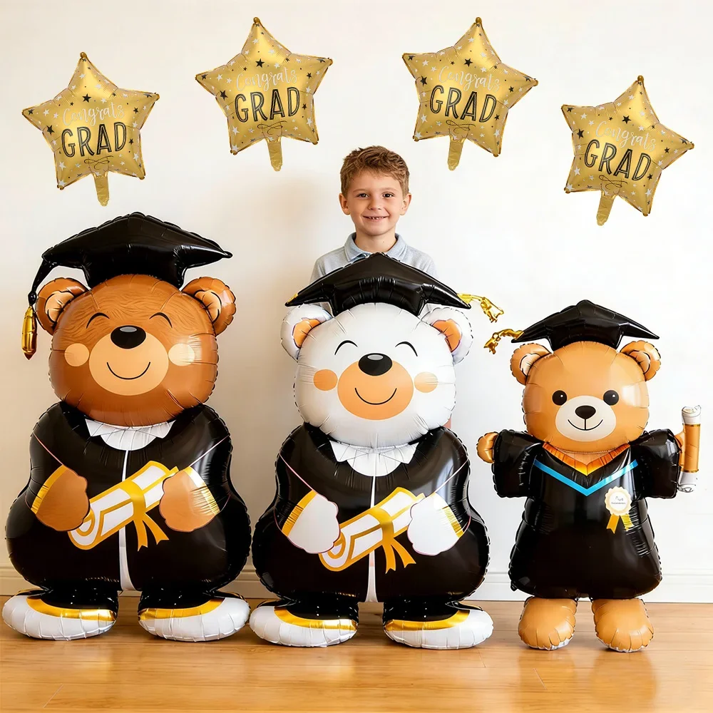 

upright Graduation bear balloon Grad balloon decor 2026 Congrats Grad Party decor balloon Congrats Graduation Party decoration