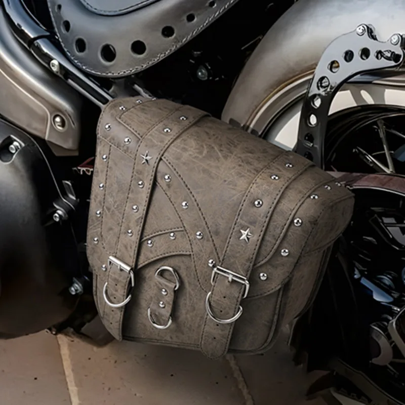 

Vintage Motorcycle Swingarm Bag for Harley Davidson Heritage Classic 114 2018-2023 Hard Leather Motorbike Saddlebag Waterproof