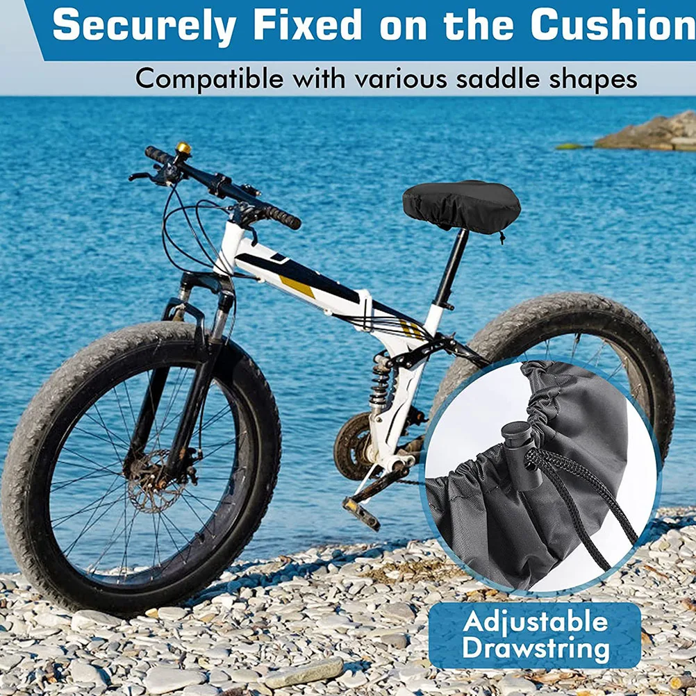 Bike Seat Cover Waterproof Drawstring Straps All Season Protection Oxford Cloth Saddle Rain Cover Bike Accessories