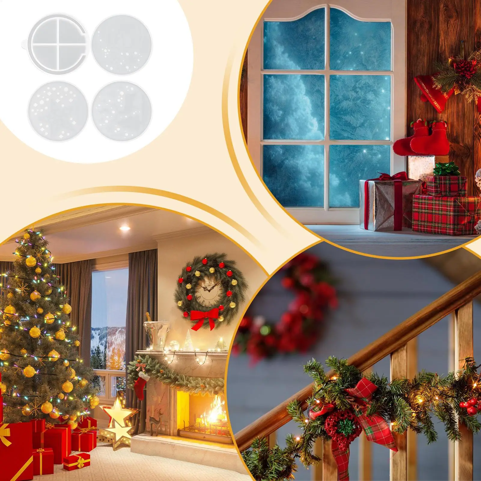 

Рождественская форма для подвески, 3 шт., многоразовая легкосъемная силиконовая форма для знака снеговика с оленями для дома, школы, студии, классной вечеринки