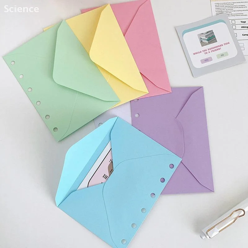 

5Pcs Cute Fashion Opening Pockets Binder Folders Removable Binder Storage Bag Cash Budget Bag Colorful Envelope Storage Bag