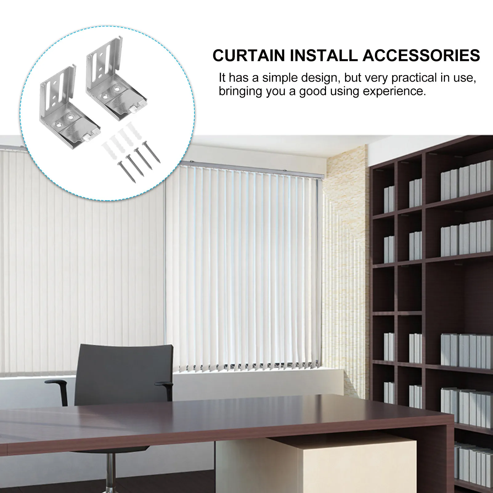 2pcs Vertical Blind Mounting Brackets Roller Shade Hidden Installation Curtain Top Accessories for Home Decor